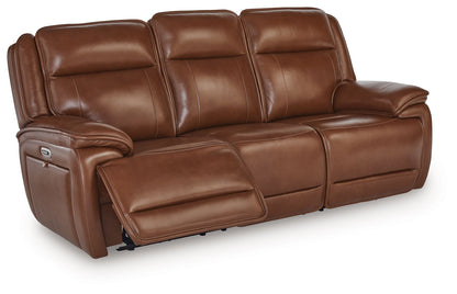 Healy Pier - Power Reclining Sofa / Adj Headrest - Chocolate
