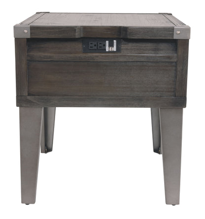 Todoe - Rectangular End Table - Dark Gray