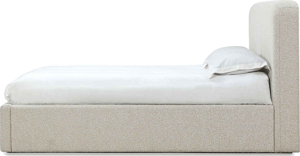 Virgil Off-White - Upholstered Platform Bed