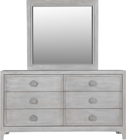 Boho Chic - Six-Drawer Dresser - Washed White (2024)