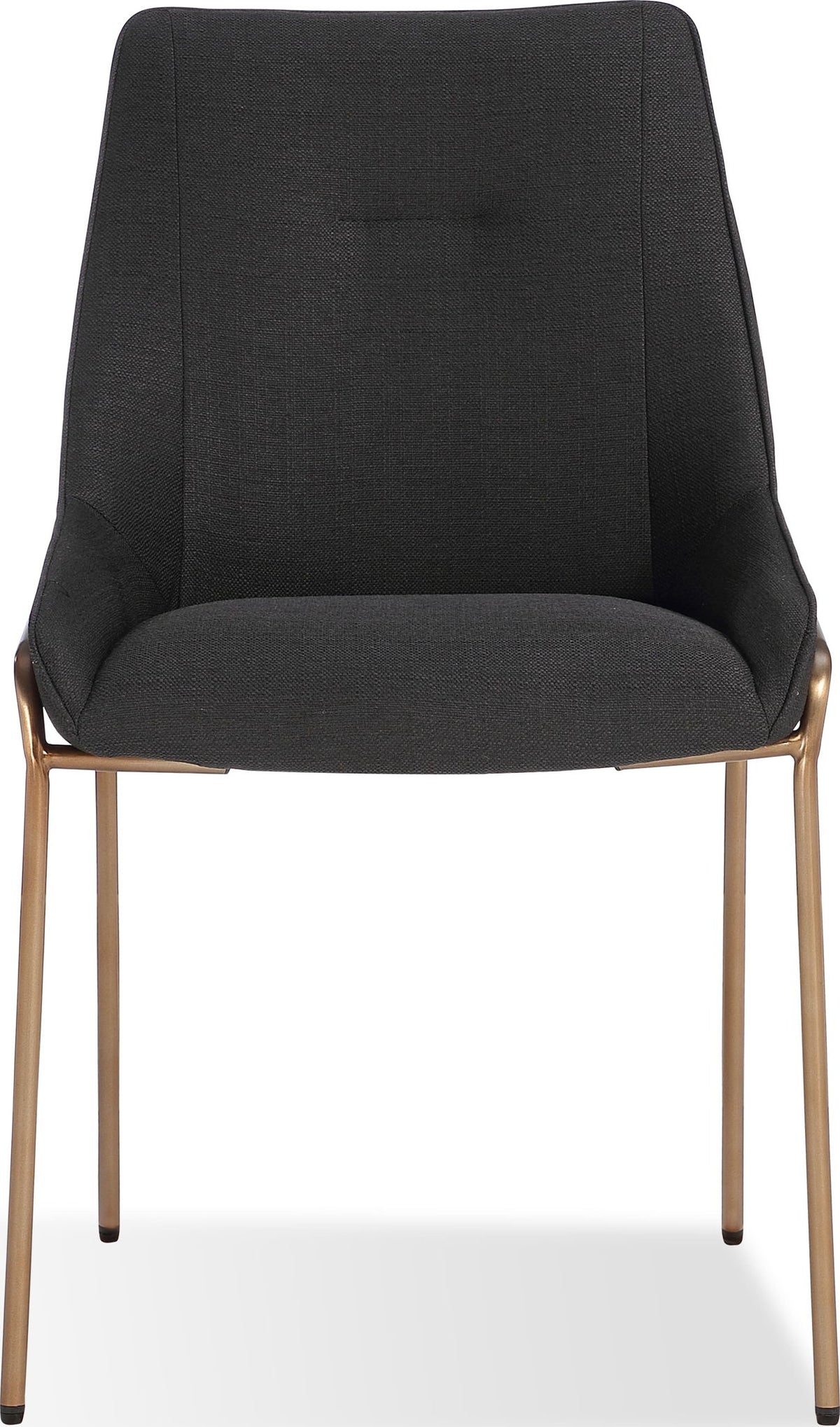 Sunrise - Cyrus Fabric Upholstered Dining Chair (Set of 2) - Coal And Brushed Bronze Metal