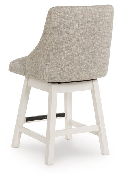 Robbinsdale - Upholstered Swivel Curved Back Barstool (Set of 2) - Antique White