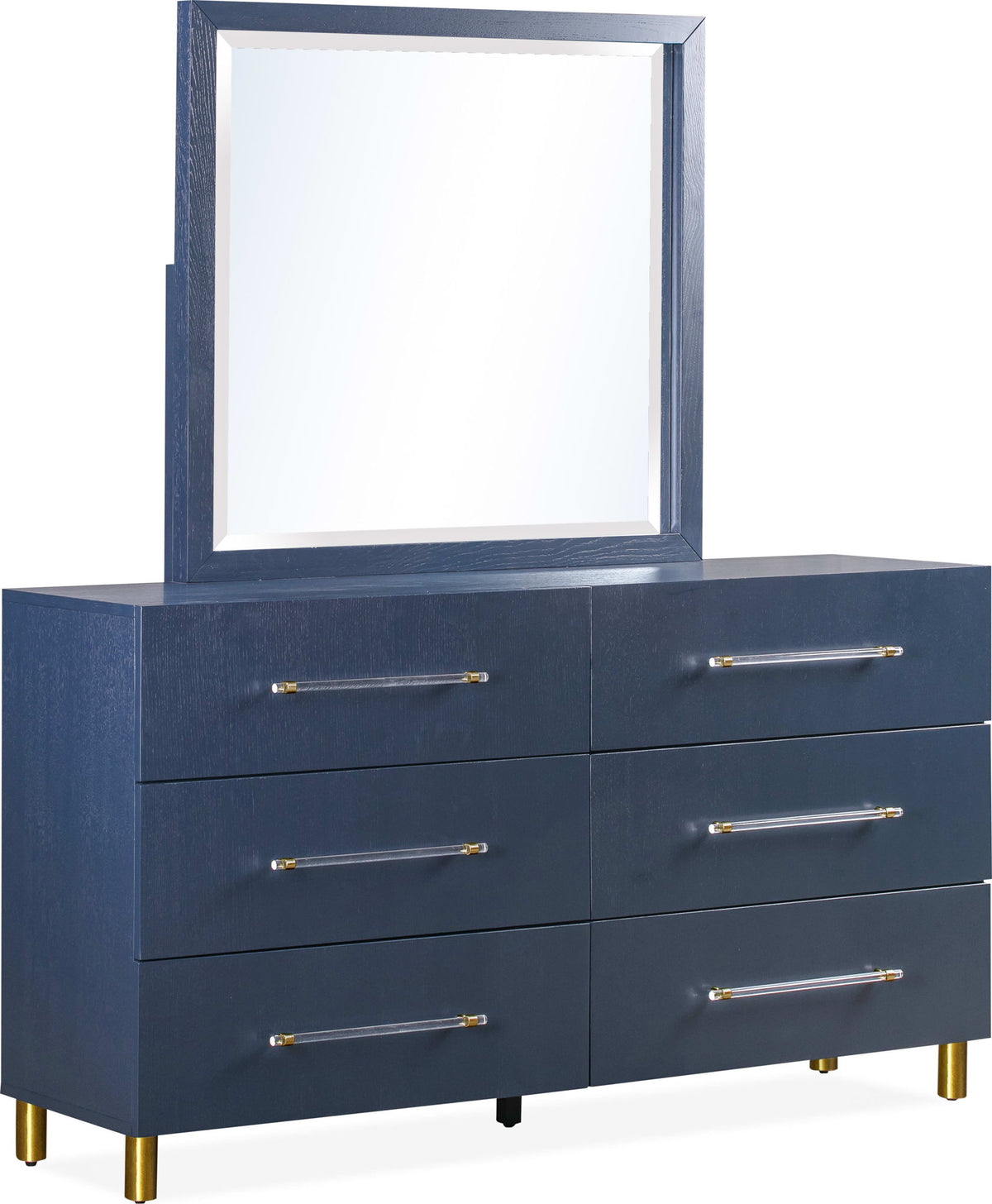 Argento - Beveled Glass Wall Or Dresser Mirror - Navy Blue