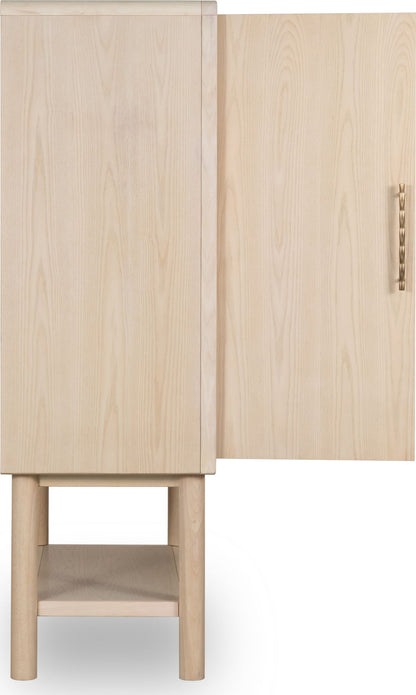 Zinnia - Two Door Ash Wood Bar Cabinet - White Sand