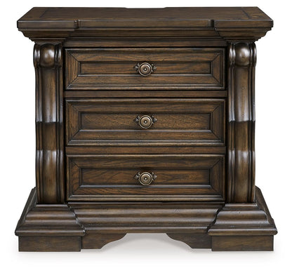 Maylee - Three Drawer Night Stand - Dark Brown