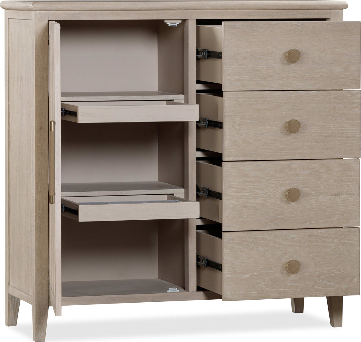 Camden - Six Drawer One Door Oak Wood Chest - Chai