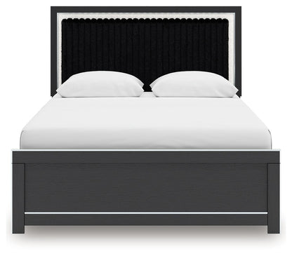 Zuraleus - Upholstered Panel Platform Bed With Roll Slats