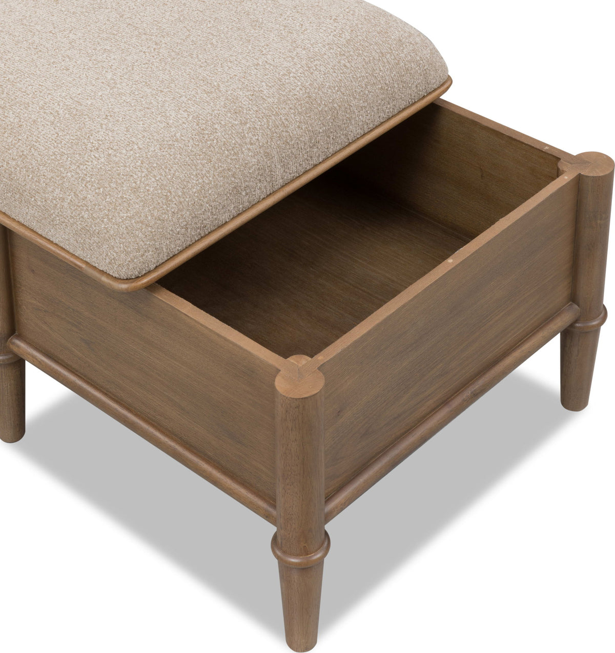 Whitmore - Storage Ottoman - Champagne / Claystone