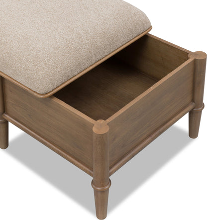 Whitmore - Storage Ottoman - Champagne / Claystone