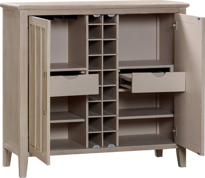 Camden - Two Door Two Drawer Bar Cabinet With Stemware Rack And Wine Rack - Chai