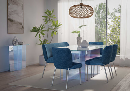 Fomo - Chenille Upholstered Stainless Steel Base Dining Chair (Set of 2)