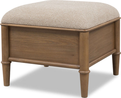 Whitmore - Storage Ottoman - Champagne / Claystone