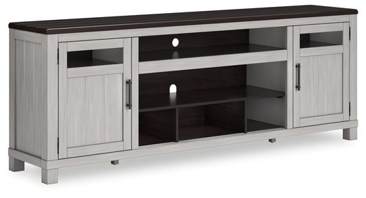 Darborn - XL TV Stand With Fireplace Option - Gray / Brown