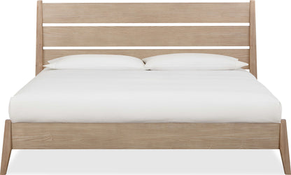 Sumire - Slatted Ash Wood Platform Bed