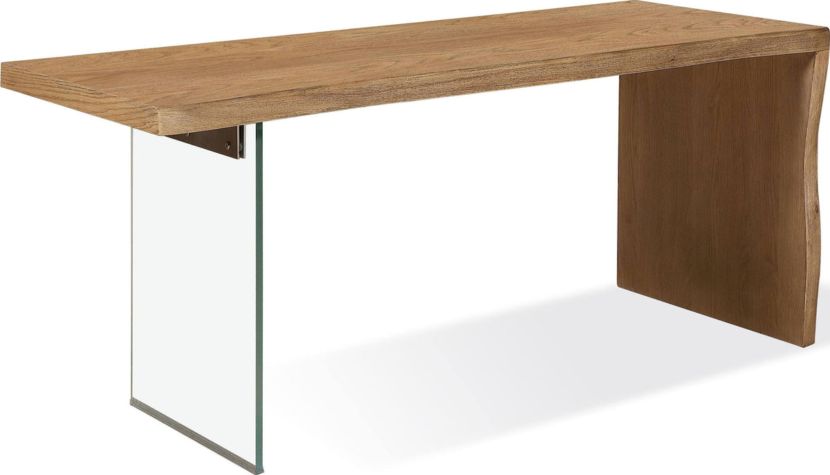 One - Live Edge White Oak And Glass Table