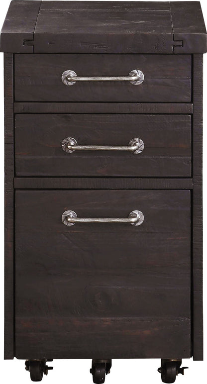 Yosemite - Solid Wood Rollling File Cabinet - Cafe