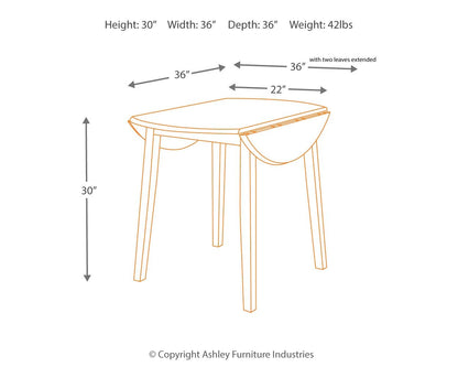 Hammis - Round DRM Drop Leaf Table - Dark Brown