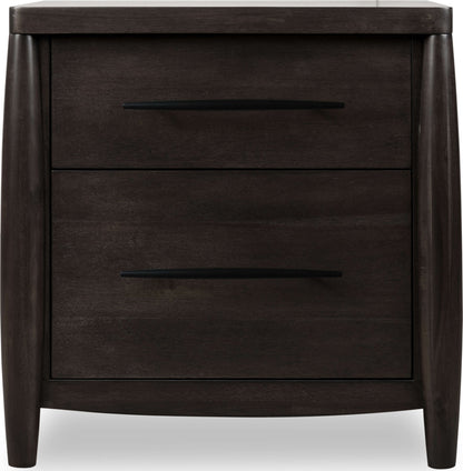 Koko - Two Drawer Nightstand With Cord Management - Minx