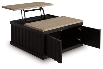Rylandyn - Lift Top Cocktail Table - Black / Light Brown