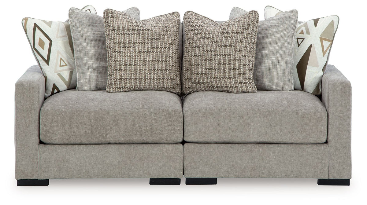 Aslan Court - 2-Piece Loveseat Sectional - Pebble