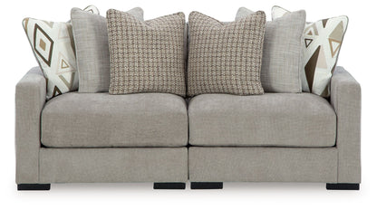 Aslan Court - 2-Piece Loveseat Sectional - Pebble