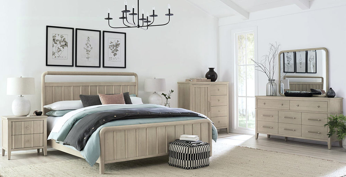 Camden - Six Drawer One Door Oak Wood Chest - Chai