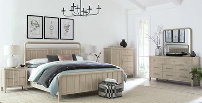 Camden - Six Drawer One Door Oak Wood Chest - Chai