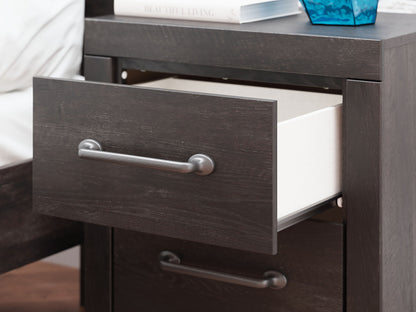 Hollivern - Two Drawer Night Stand - Dark Gray