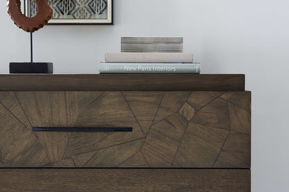 Broderick - Two-Drawer Nightstand - Wild Oats Brown