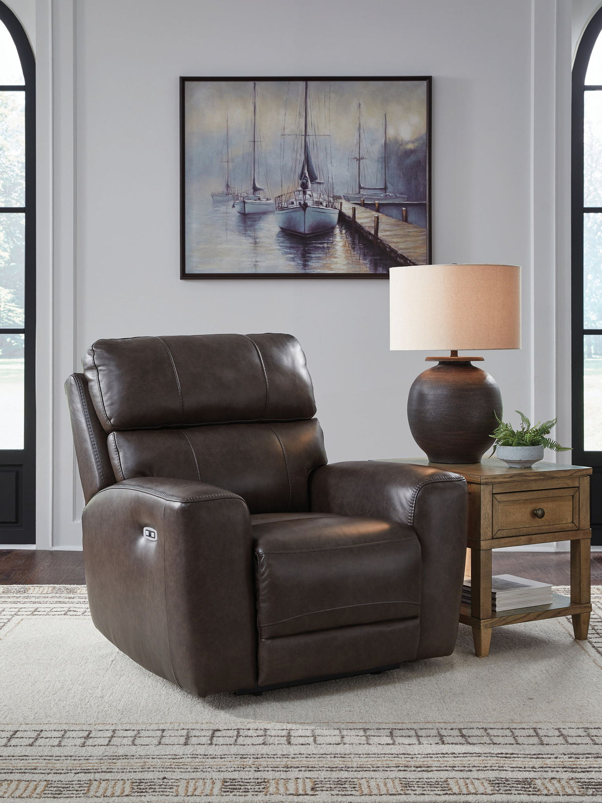 Crossplex - Power Recliner / Adjustable Headrest - Smoke