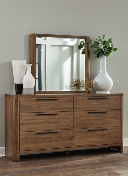 Totes - Beveled Glass Wall Or Dresser Mirror - English Walnut