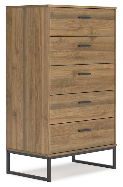 Deanlow - Five Drawer Chest - Honey