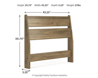 Deanlow - Twin Panel Headboard - Honey