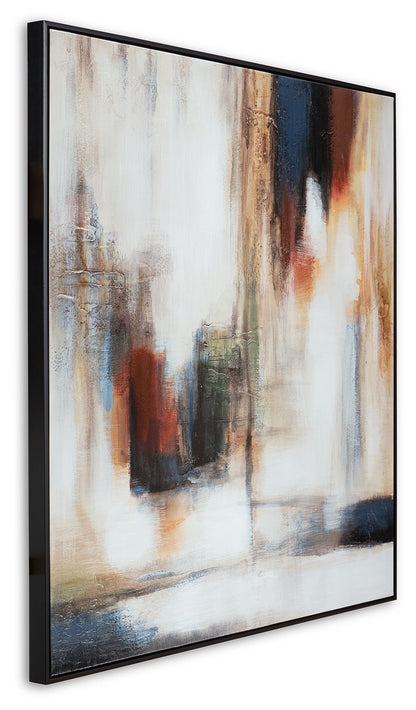 Pigeonford - Wall Art - White / Teal / Gold