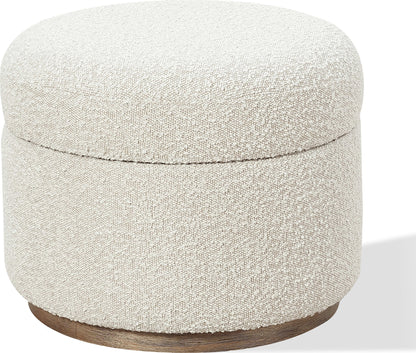 Virgil Off-White - Upholstered Storage Ottoman - Ricotta Boucle (2026)