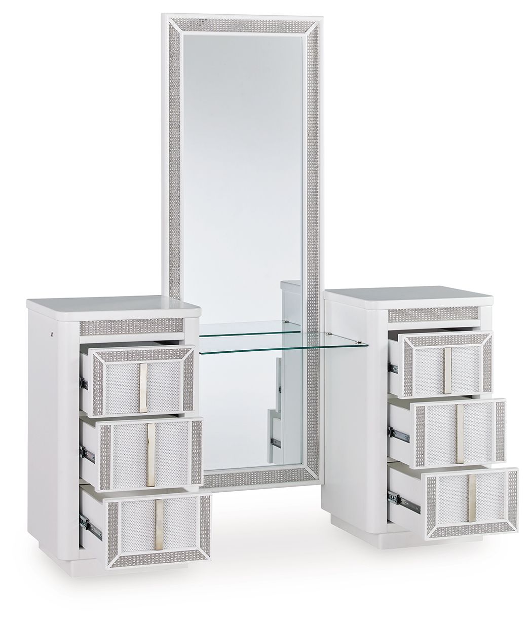 Chalanna - Vanity With Mirror - White
