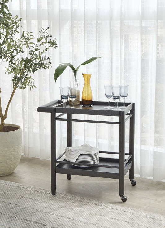 Rockport - Two Shelf Rolling Bar Cart - Yin