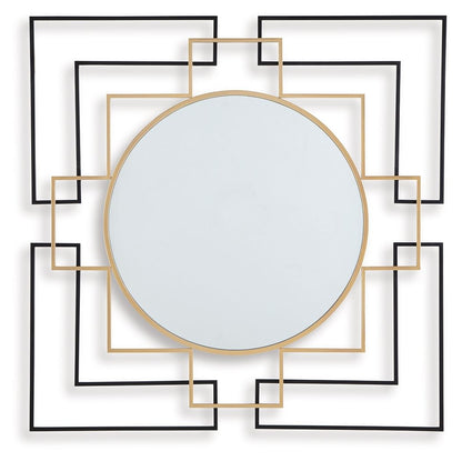 Oceanal - Accent Mirror - Black / Gold Finish