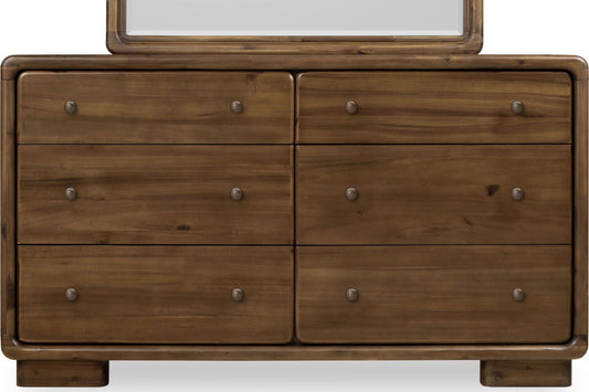 Boka - Six Drawer Acacia Wood Dresser - Impala