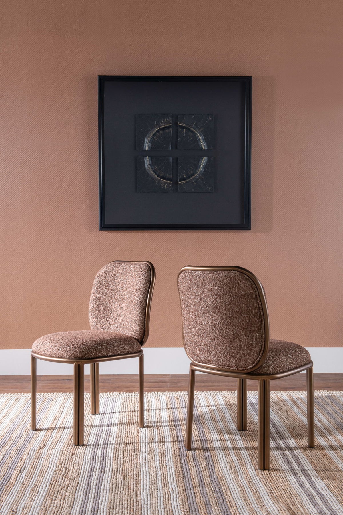 Mataranka - Dining Chair (Set of 2) - Giraffe Chenille And Brushed Golden Stainless Steel