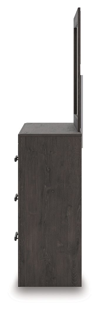 Prendonea - Dresser and Mirror - Charcoal
