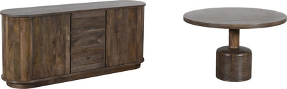 Sunrise - Liyana Solid Wood Three Drawer Two Door Sideboard - Natural Tan