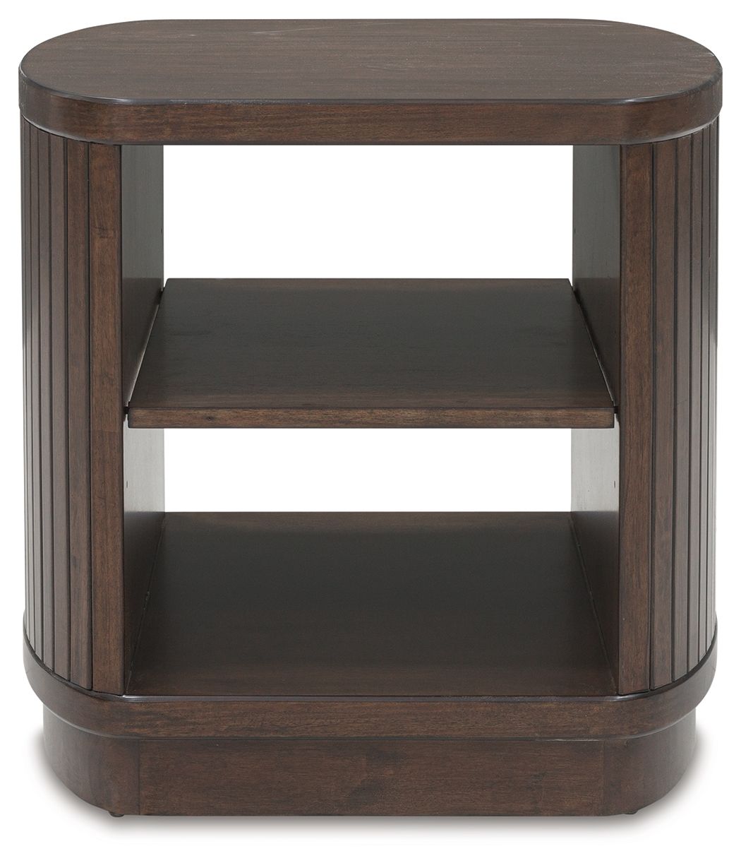 Korestone - Square End Table - Dark Brown