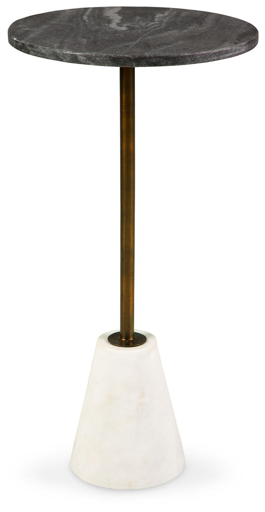 Caramont - Accent Table with White Base - Black / White / Gold Finish