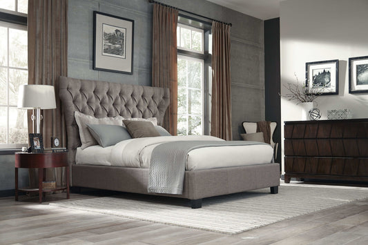 Geneva Melina - California King Upholstered Platform Bed - Dolphin Linen