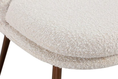 Crossroads 2.0 - Wyatt Upholstered Dining Chair (Set of 2) - Ricotta Boucle And Bronze Metal