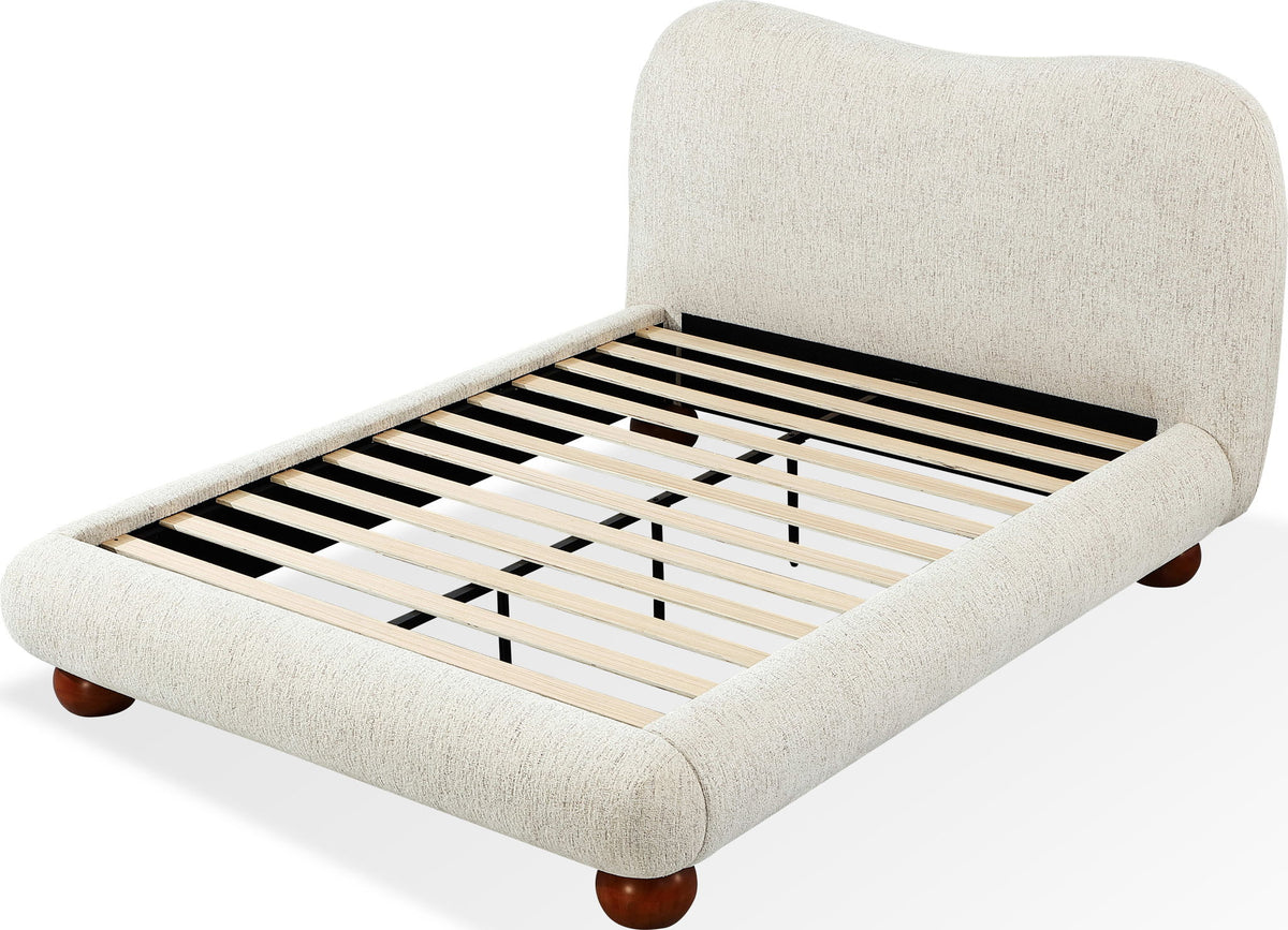 Afra - Chenille Upholstered Wood Leg Platform Bed
