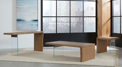One - Live Edge White Oak And Glass Table