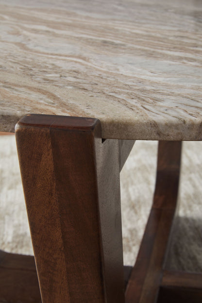 Tanidore - Round End Table - Warm Brown