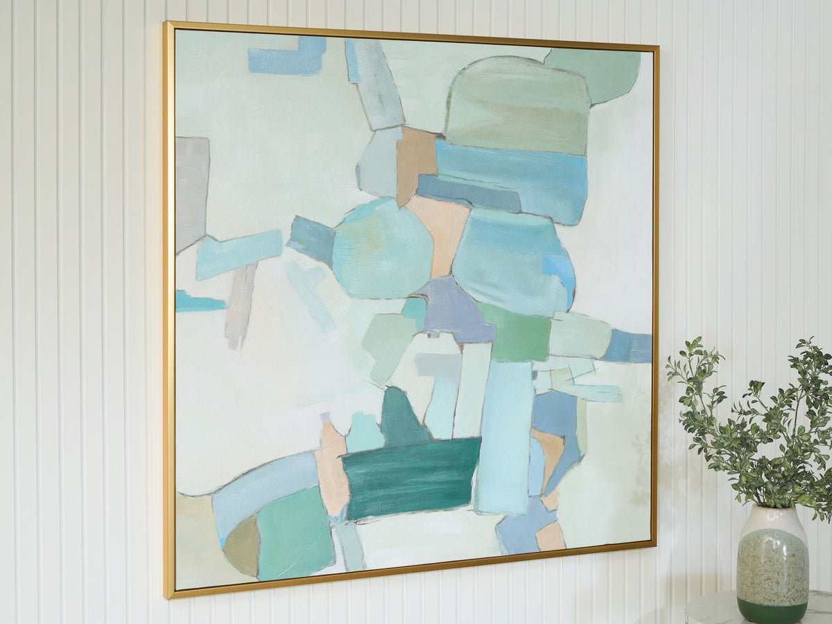 Wynburn - Wall Art - White / Blue / Green